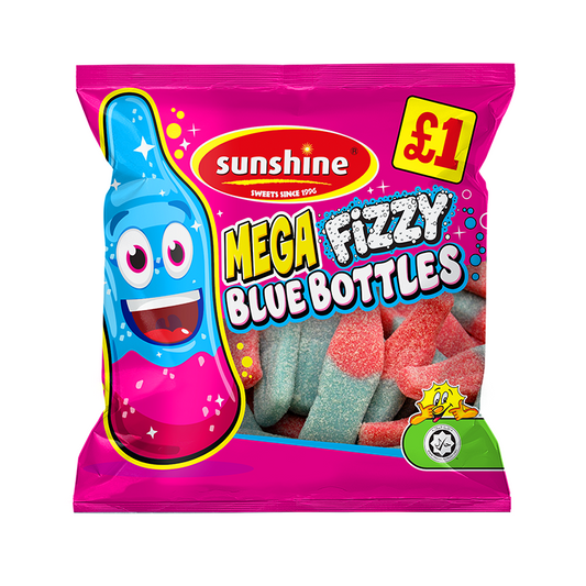 Mega Fizzy Blue Bottles - Box of 12