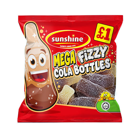 Mega Fizzy Cola Bottles - Box of 12