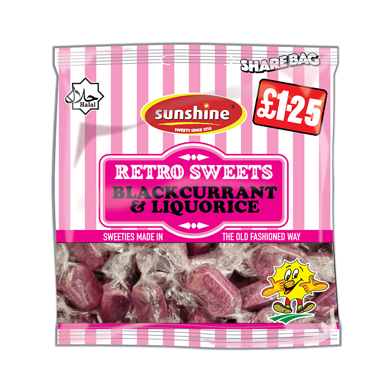 Retro Sweets - Blackcurrant & Liquorice - Box of 12