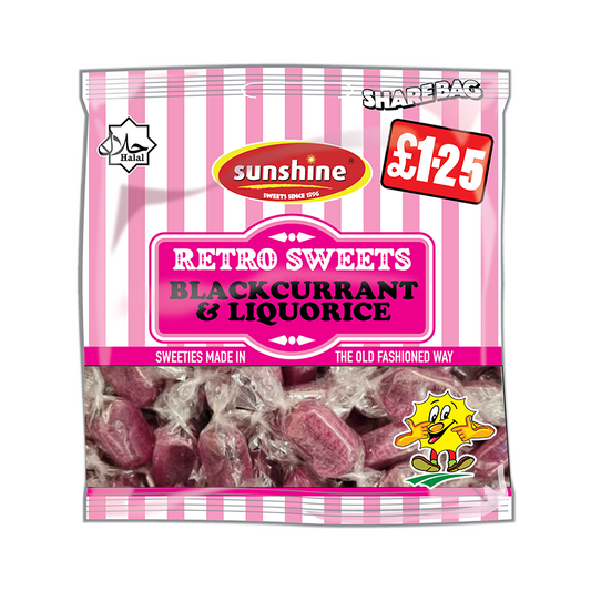 Retro Sweets - Blackcurrant & Liquorice - Box of 12