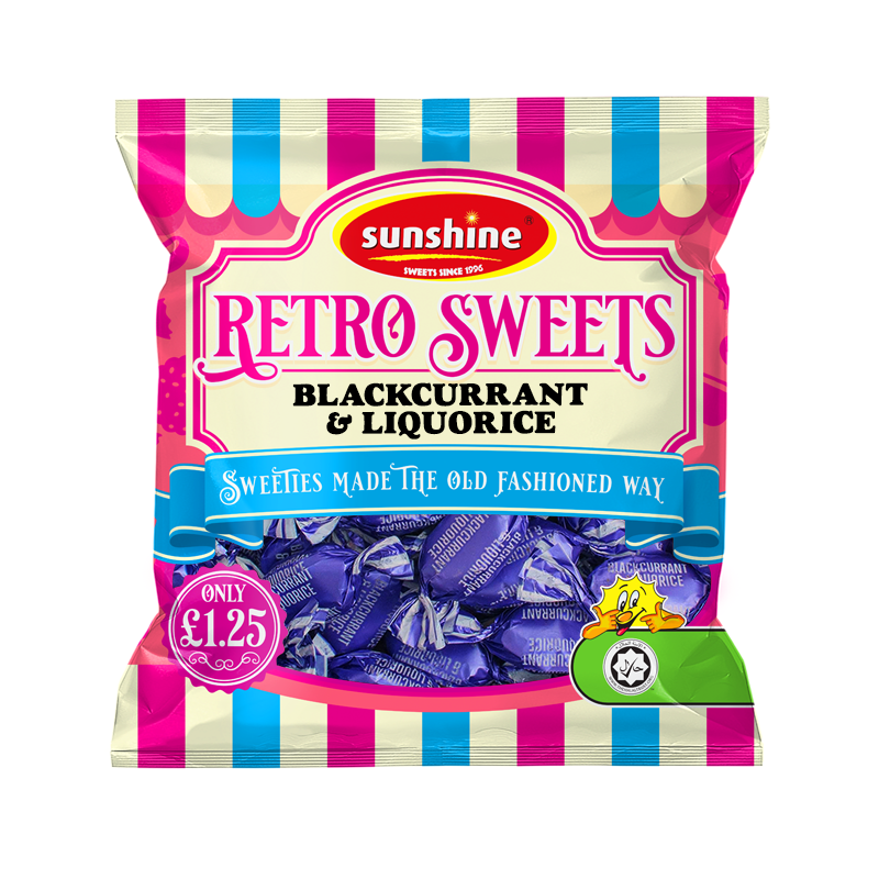 Retro Sweets - Blackcurrant & Liquorice - Box of 12