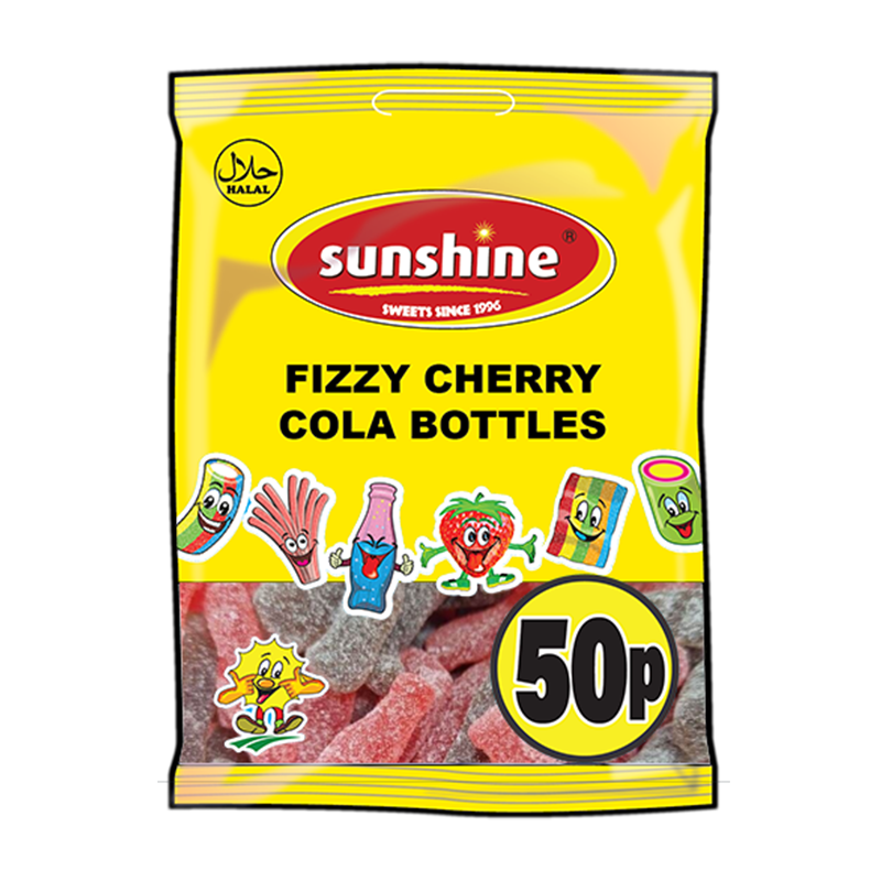 Fizzy Cherry Cola Bottles - 1 x 12 Packets (Outer)