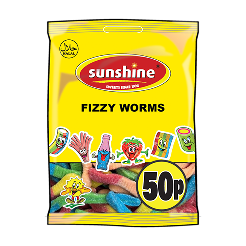 Fizzy Worms - 1 x 12 Packets (Outer)