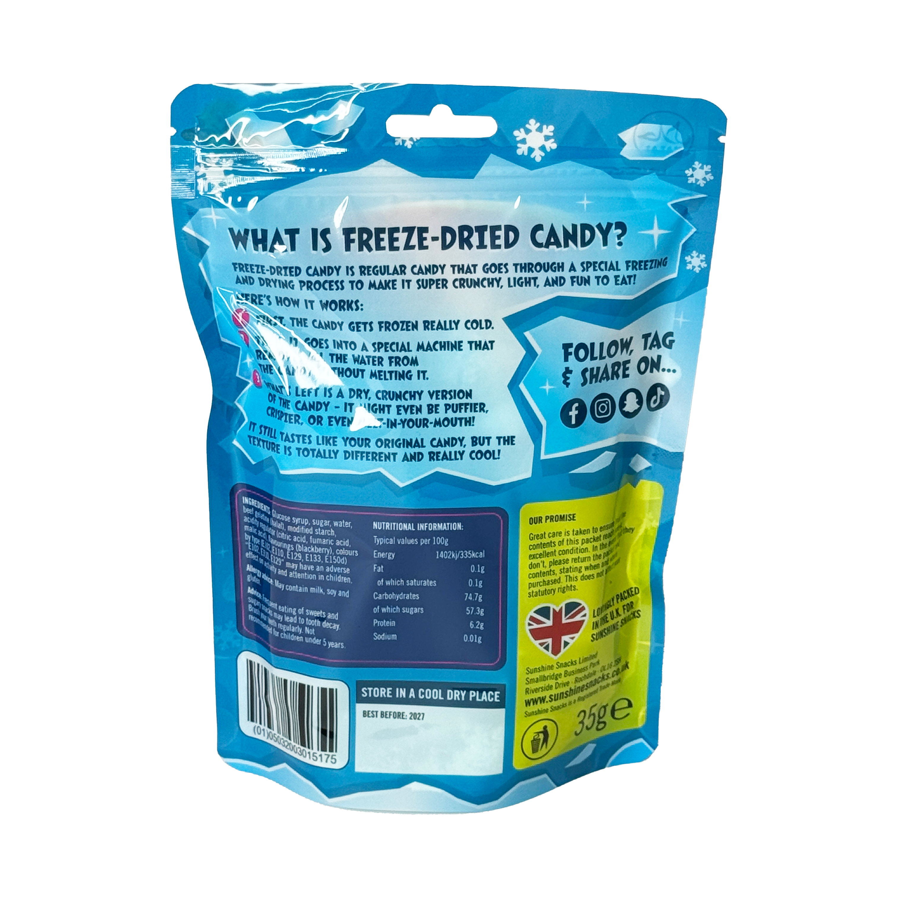 Blue Razz Slices Pouch F/B - Box of 6