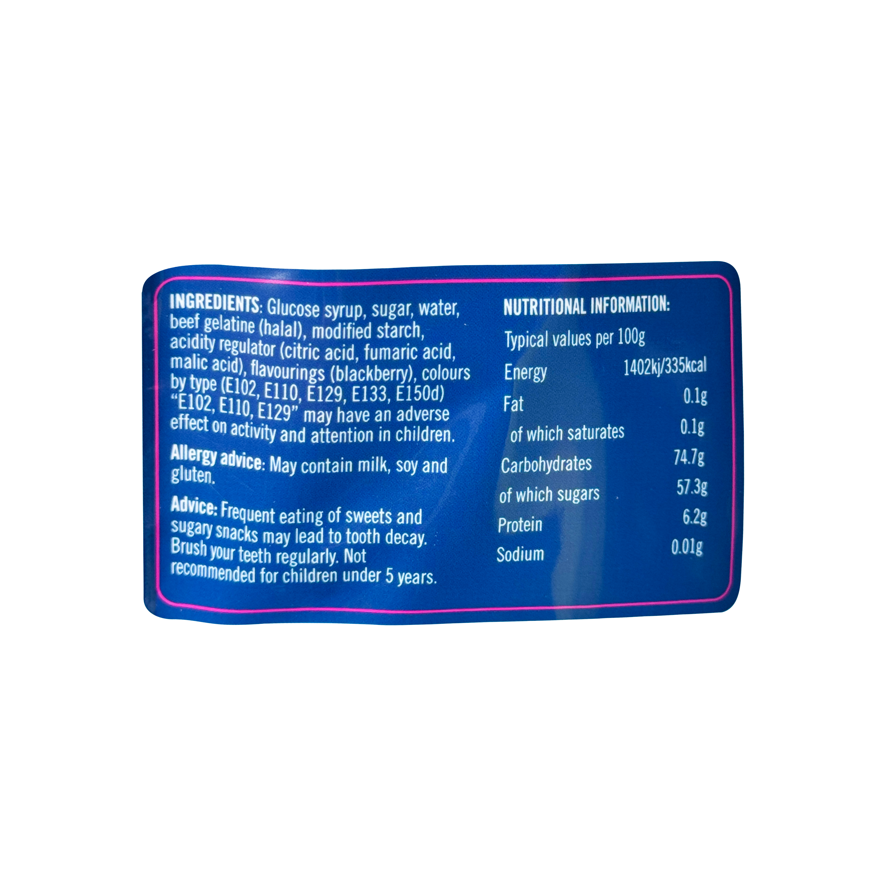 Blue Razz Slices Pouch F/B - Box of 6