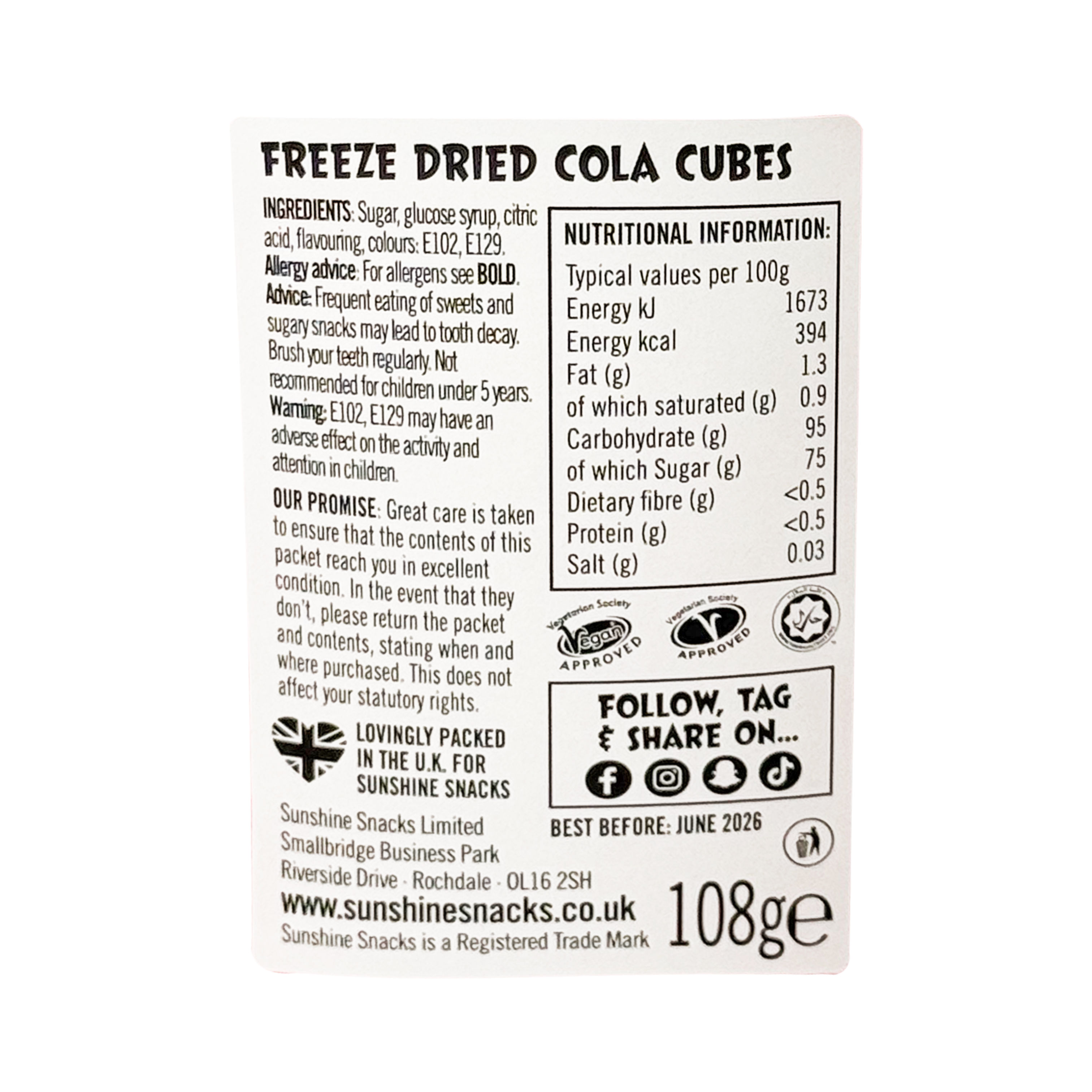 Cola Cubes Bucket F/B - Box of 6