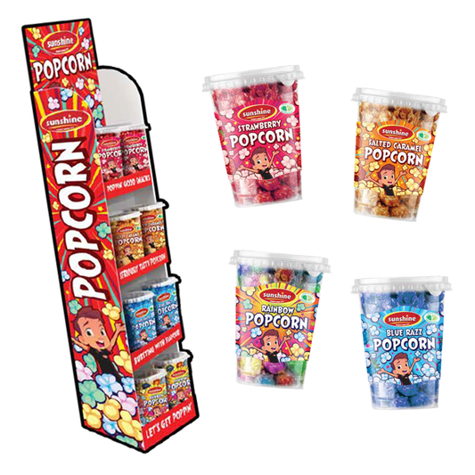 Display Stand + All 4 Flavoured Popcorn Boxes