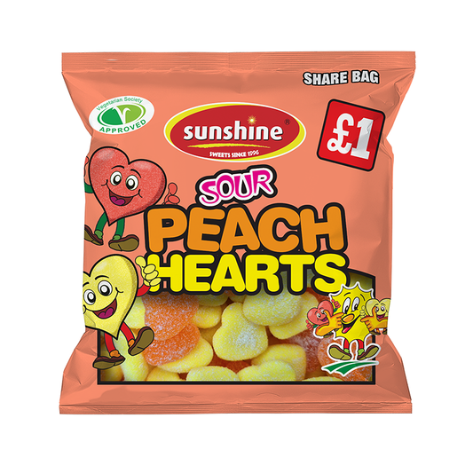 Sour Peach Hearts - Box of 12