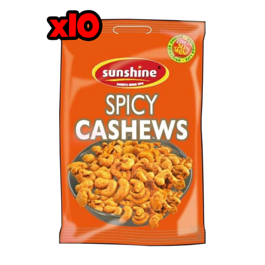 Spicy Cashews - 1 x 10 Packets (Outer)