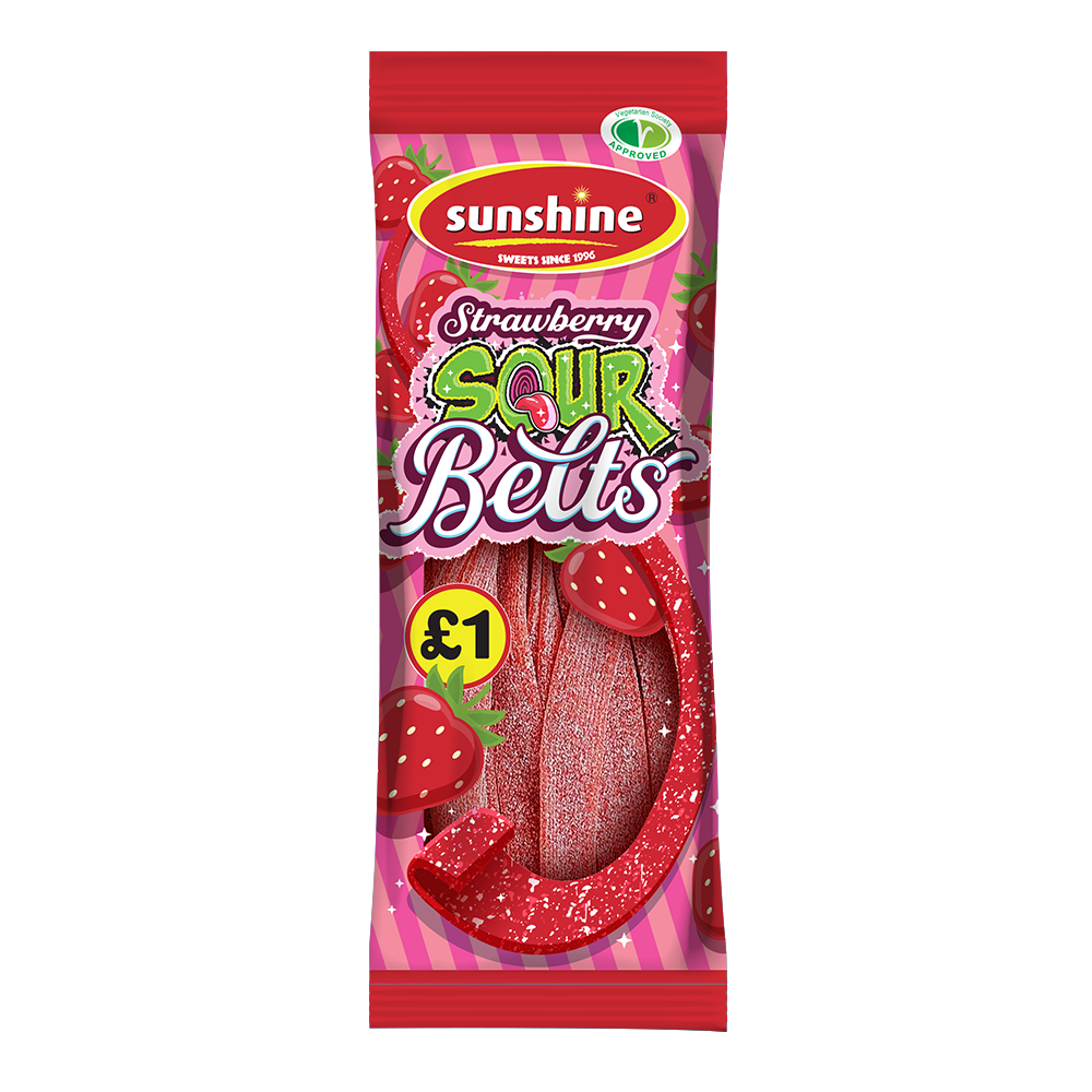 Sour Belts Strawberry - Box of 12