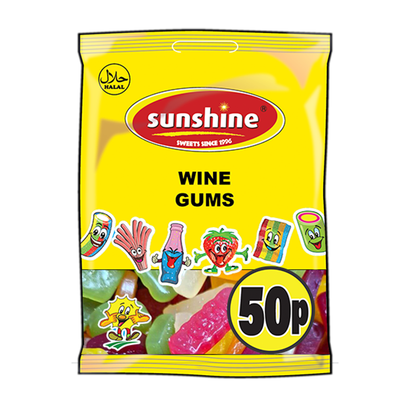 Wine Gums - 1 x 12 Packets (Outer)