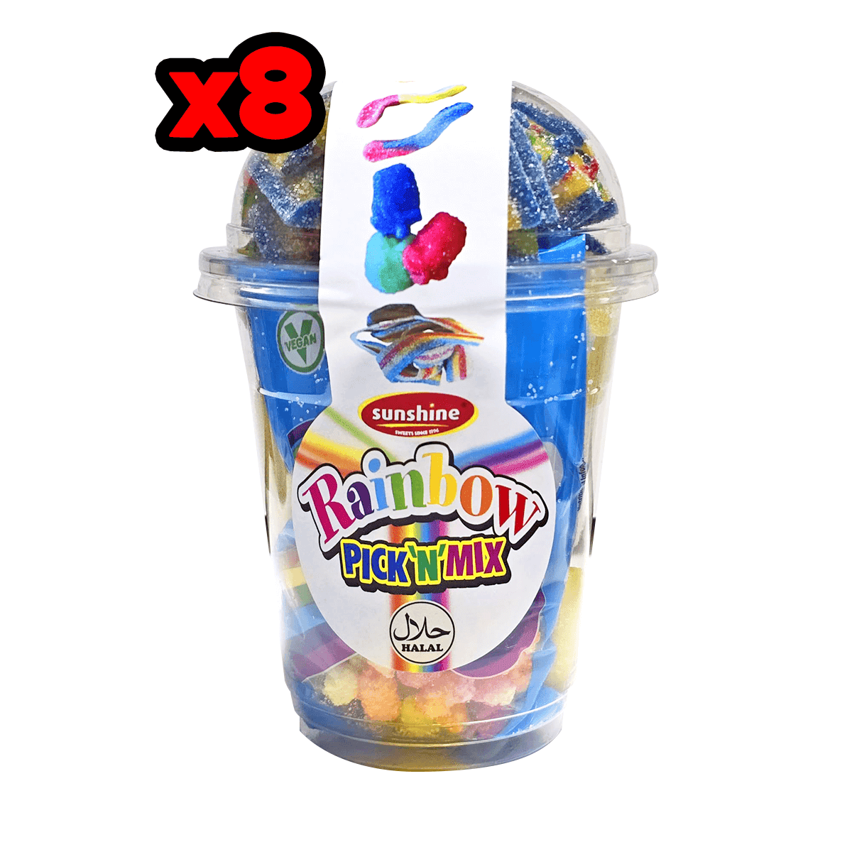 Rainbow Pick 'n' Mix Cup - Box of 8