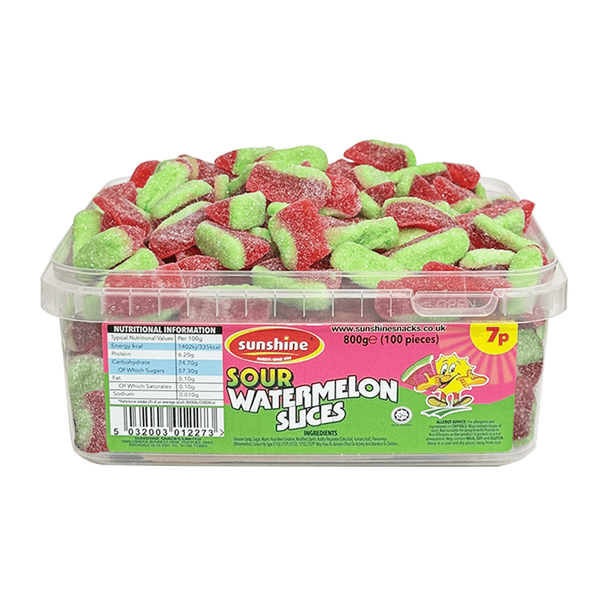 Sour Watermelon Slices Tub - 800g